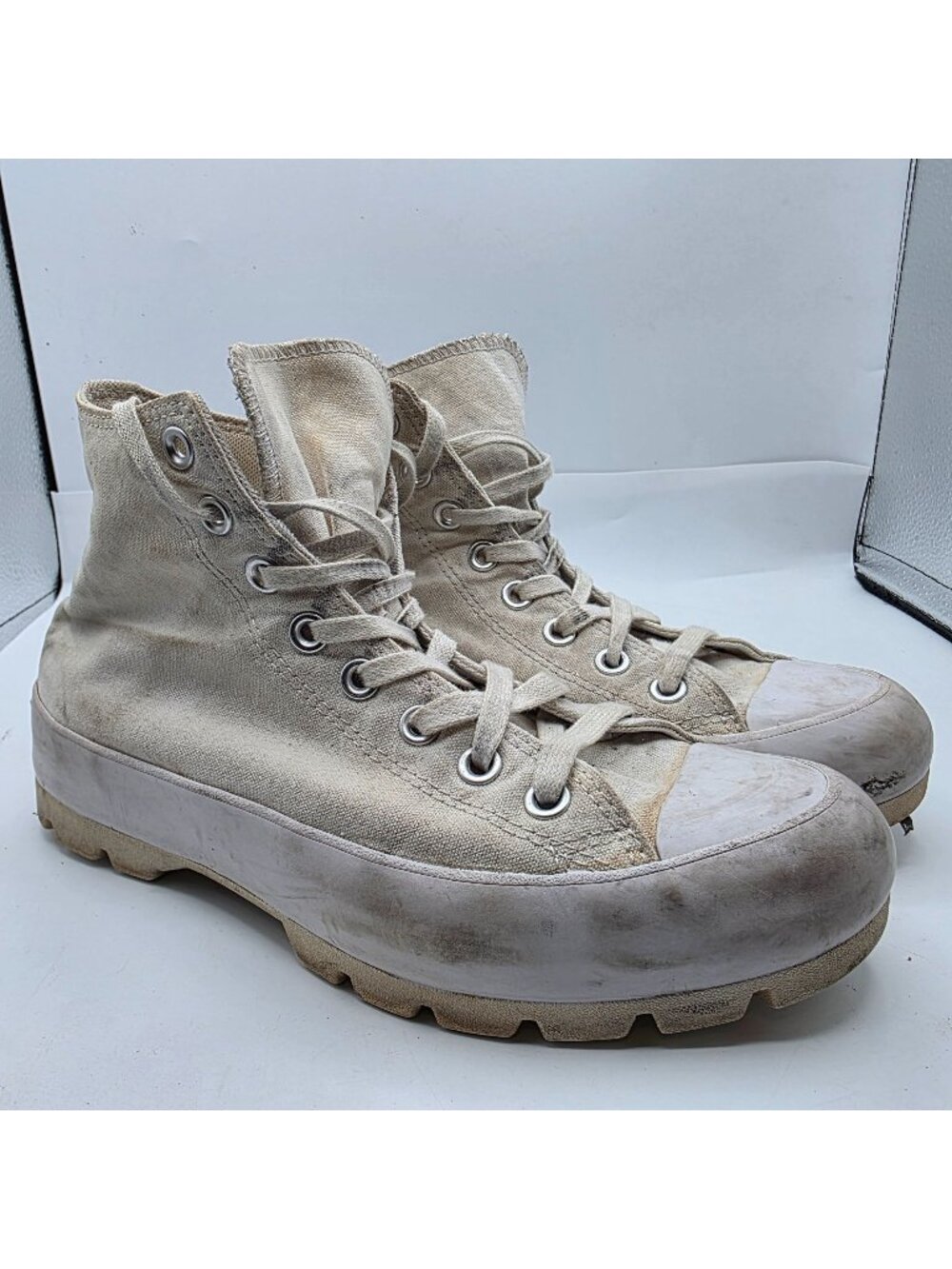 Converse Chuck Taylor All Star Lugged Hi Womens 9 Triple White Platform Shoes